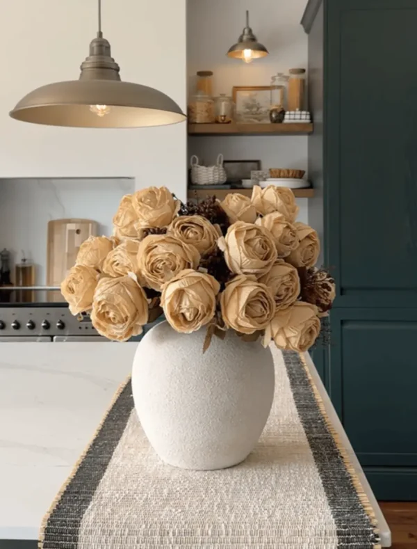 Large Rose Faux Arrangement — Beige (21 Roses)