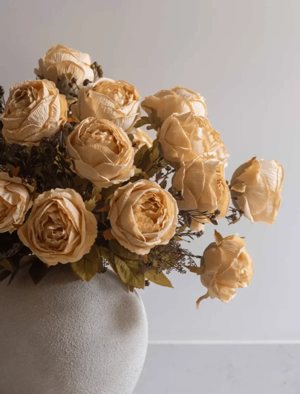 Large Rose Faux Arrangement — Beige (21 Roses)