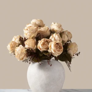 Large Rose Faux Arrangement — Beige (21 Roses)
