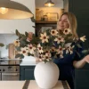 p106_g2 Eucalyptus & Cream Magnolia Faux Arrangement