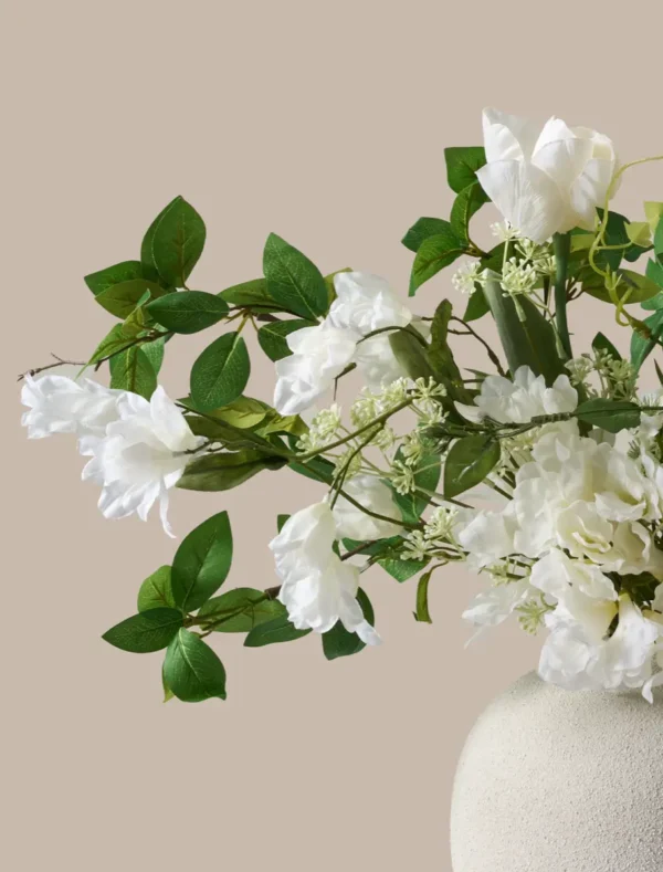 p110_g2 Tulip & Agapanthus Faux Arrangement — White