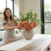p127_g1 Eucalyptus & Apricot Hydrangea Faux Arrangement