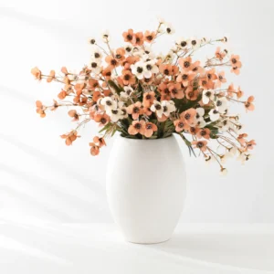Peach & White Wildflower Faux Bouquet (12 Stems)