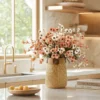 Peach & White Wildflower Faux Bouquet (12 Stems)