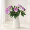 Premium Real-Touch Peony Bush - 18” Faux Silk Peonies for Home Decor