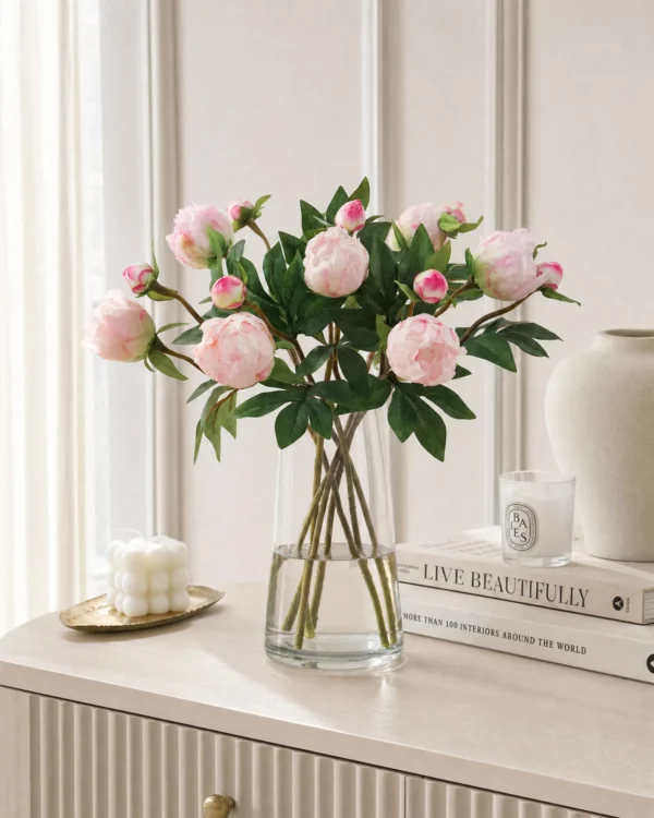 Stella Premium Real-Touch Faux Peony Stem - Silk Peonies for Home Decor