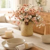 Peach & White Wildflower Faux Bouquet (12 Stems)